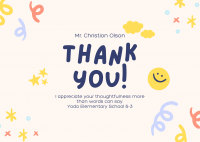 Yellow  and Blue Illustrative Thank You Card Landscape
